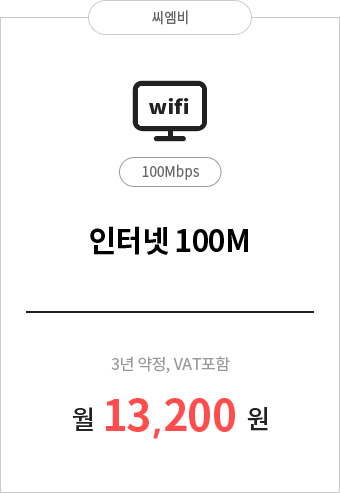 인터넷 100M 13,200원