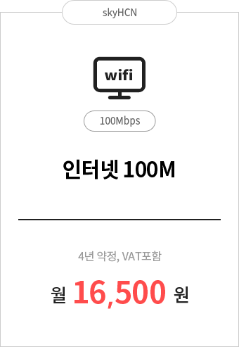 인터넷 100M 16,500원