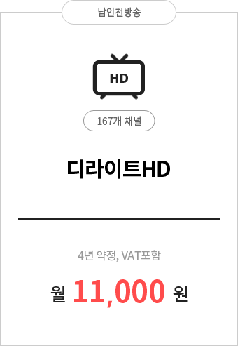 디라이트HD 167채널 11,000원